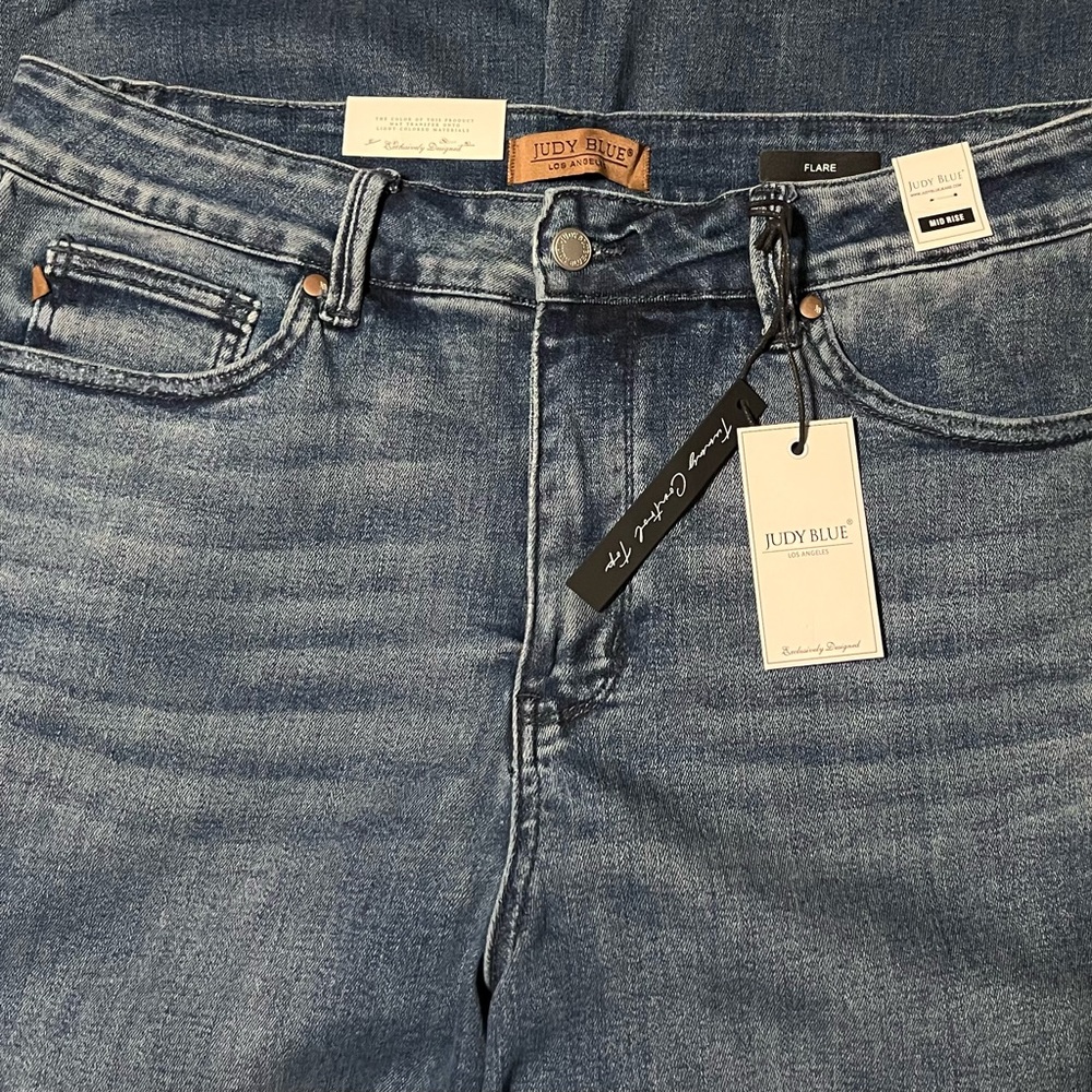 Judy Blue Mid-rise Flare Leg Jeans, 18W